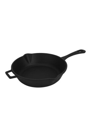 MNZ-Casting Round Frying Pan Cast Iron Solid Handle. قطر ((Ø) 24 سم LV ECO Y STV 24 - Lava