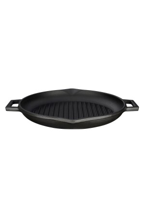 MNZ-Casting Round Grill Pan Cast Iron Solid Diameter Double Handled ((Ø) 26 سم. لافا-لفيكوGT26T5 - Lava
