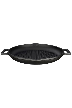 MNZ-Casting Round Grill Pan Cast Iron Solid Diameter Double Handled ((Ø)30cm. 2016ST02122850 - Lava
