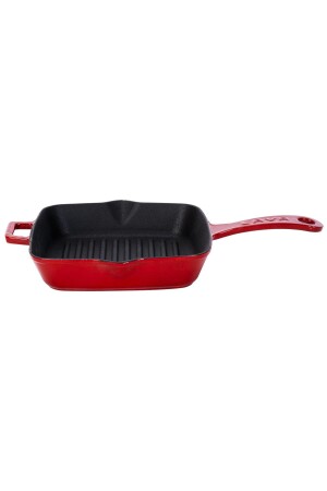 MNZ-Casting Square Grill Pan Cast Iron حجم المقبض الصلب 20x20cm. L-IT_20_Red - Lava