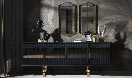 مُكَانِفَةَ (MNZ-Cavalli) الفاخرةَ السوداءَ - Cadde Yıldız