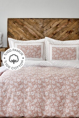 MNZ-Celerina Pink 100% Cotton Single Fitted Duvet Cover Set 200 21. 01. 0111 - Karaca Home