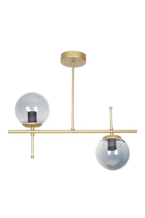 MNZ-Cello تصميم حديث المعادن الذهب القديم لون الزجاج المدخن طاولة الطعام القمة - غرفة المعيشة 2 قطعة شمعة CL1001 - Fer Avize