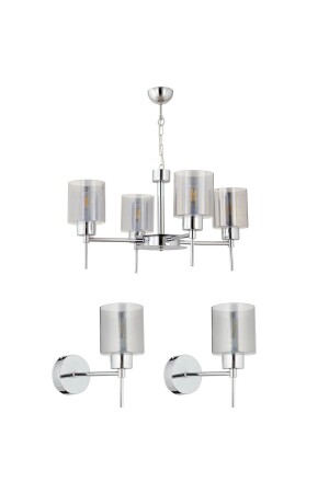 MNZ-Cemre 4 قطع كروم تصميم غرفة النوم الحديثة غرفة المعيشة شمعة-سكوب مجموعة 3 قطع شمعة-سكوب مجموعة 7000-5328-13-04-03 - Apliqa