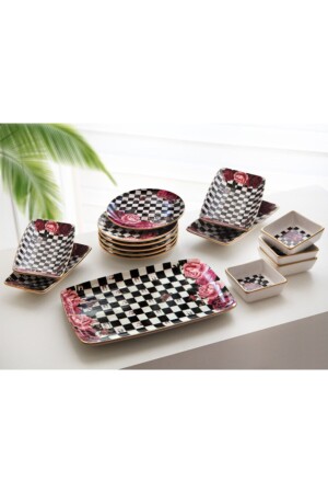 MNZ-ceramic 15 قطعة الإفطار مجموعة وردة نموذج KZ4227-4 - Keskinbıçak