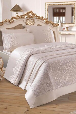 MNZ-Çeyizdiyari فرنسي جيبور ديانا بيك مجموعة 3 قطع كريم CD447055 - Çeyiz Diyarı