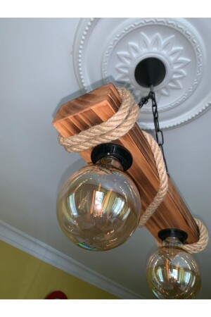 MNZ-Chandelier - حبل خشبي صاخب لورق شاندليير مصباح معلق مجموعة 2 - Derin