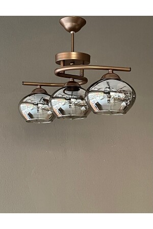 إضاءة MNZ-Chandelier المعدنية البني الدخان 3 قطعة الشمال الشرقي - Avizevi