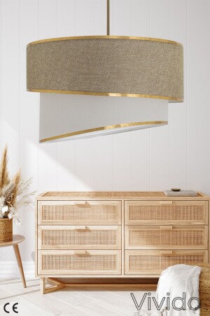 MNZ-Chandelier، ضوء معلق ويكر Kumbeji Gold ABS-6000A - Vivido Abajur