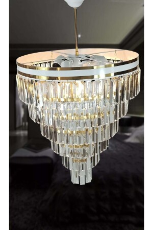 MNZ-CHANDELIER MATMAZEL إكسسوارات مشاطرة ذهب أبيض 50 سم حجر الكريستال فاخرة شمعة BS50 - MATMAZEL AKSESUAR
