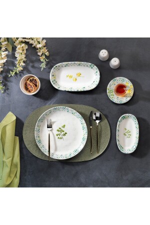 (MNZ-Charlotte Breakfast Set-32 قطع خضراء 1S0835-02001-YSL01 - Schafer