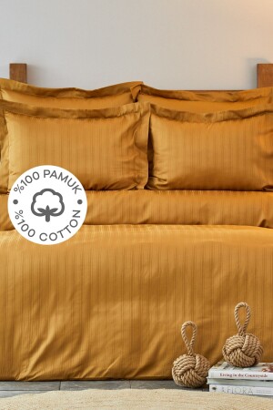 MNZ-Charm Mustard 100% Cotton Satin Single Duvet Cover Set 200 17. 01. 0170 - Karaca Home