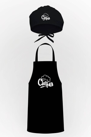 MNZ-Chef Hat Design Kitchen Apron & Bonnet مزايا الحزمة TTP0494 - Tasarım Trend