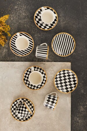 مجموعة كوب قهوة من طراز MNZ-Chekers لـ 6 أشخاص 80 مليون 153 03. 06. 6223 - Karaca