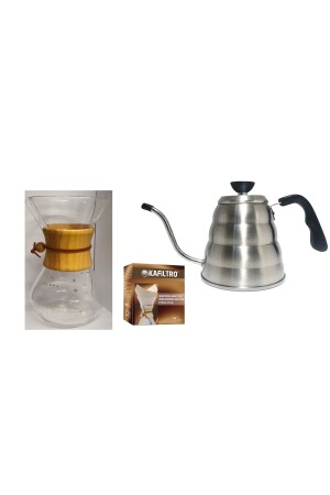 MNZ-Chemex 800 مليليتر غطاء ورقية مرشح Barista Kettel 1200 مليتر grsbrg-chmx-1200 مليتر - Genel Markalar