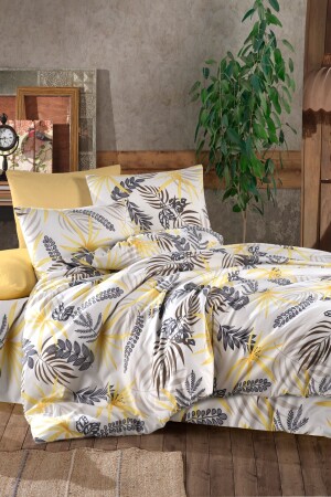 MNZ-Chery 100% قطن غطاء غطاء المجموعة مزدوجة (4 قطع) Q-NEV-99724 - Evlen Home Collection