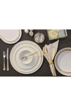 MNZ-Chopin Gold Gilt 60 قطعة عشاء مجموعة 12 شخص 04ALM006349 - Porland