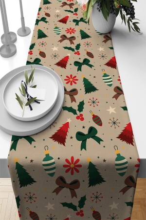 MNZ-Christmas Premium Thai Feather New Year Stain Resistant Fabric الميلاد المطبخ المنتج 40x140 سم Rnr541 CHRNOL - Viva Home