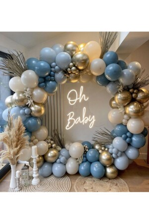 MNZ-Chrome Gold Deep Ocean Storm Blue And Milk قوقة القهوة سلسلة 100 قطعة - Eğlencemarketi