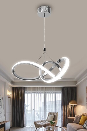 MNZ-Chrome Led Chandelier ضوء أبيض مزود بالطاقة Led Chandelier kardelen - RSCOLLECTIONS