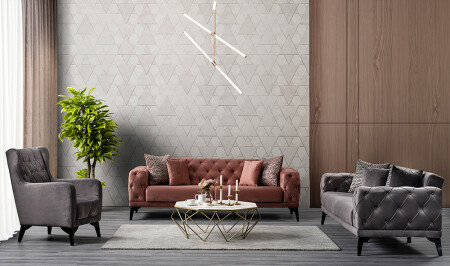 مجموعة غرفة المعيشة الوردية MNZ-Çınar - Cadde Yıldız