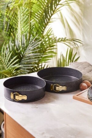 MNZ-Circle 2 Piece Springform Cake Mold Set ذهبية - Emsan