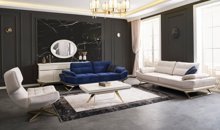 مجموعة الأريكة من النحو الذهبي MNZ-Clara - Cadde Yıldız