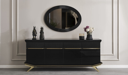 مكعبة MNZ-Clara Gold Black Console - Cadde Yıldız
