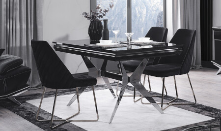 مجموعة طاولة من الفضة السوداء MNZ-Clara - Cadde Yıldız