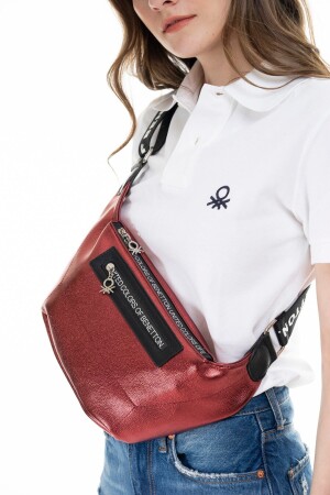 MNZ-Claret حمراء - سوداء حقيبة المرأة الرسول BNT134 - United Colors Of Benetton