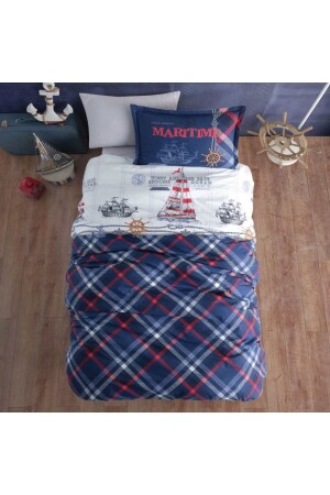 MNZ-Class واحد رينفورس Duvet Cover Set الأطفال البحرية الشباب نيو تيك - DENİZLİ ÇEYİZ