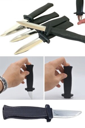 MNZ-Classic Halloween Retractable Knife مزيف خدعة لعبة اختفاء السلائد الأسود - Utelips