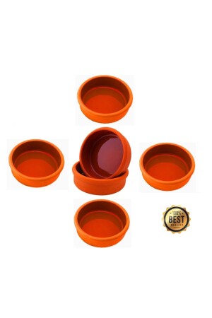 (MNZ-Clay Casserole) كأس حصة بريز بودينغ حاوية مزمنة 6 قطع 280 ملي لتربية EL-311 - ELİZİ ÇÖMLEKLERİ