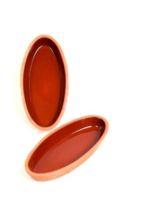 MNZ-Clay Glazed 27 سم طحالبة كاسيرول بان مجموعة من 2 مجموعة من 2 طحالب كاسيرول بان - MATARMUTFAK