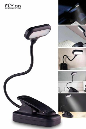 MNZ-Clip-on Book Reading Light Led Book Reading 3 LED Latch Lamp ضوء أبيض طاولة ضوء - Flyon