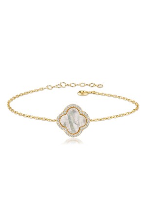 زنة الـ MNZ-Clover Bracelet مع حجر الأم اللؤلؤة - زنة الـ Van Cleef Bracelet - Sariaslan