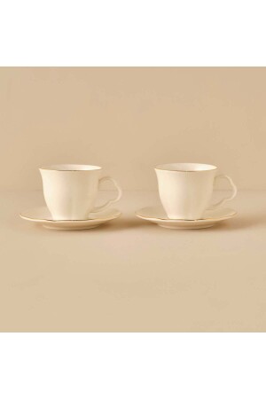 MNZ-Clover Porcelain Teacup Set من 2 ذهب (280 سم) - Bella Maison