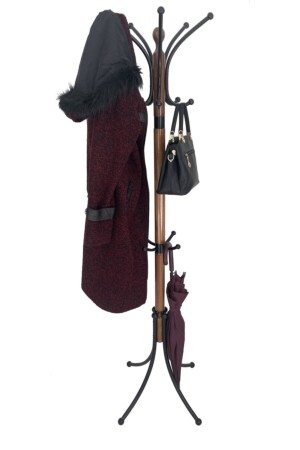 MNZ-Coat Rack Footed Hanger - الجوز - طلاء المعدات المزودة باللون النموذج bpceviz - TOLUNAY