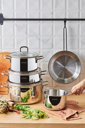 MNZ-Cocinero 8 قطع طلاء من الصلب مجموعة 600. 15. 01. 2572 - Emsan