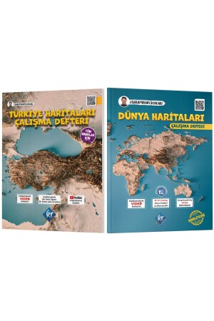 MNZ-Codes of Geography Türkiye and World Maps Study Notebook Set (لجميع الامتحانات) - Kr Akademi Yayınları