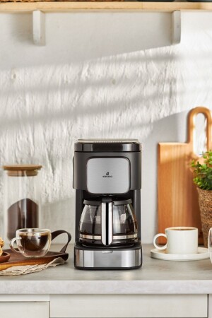 MNZ-Coffee Brew Inox 2 في 1 تصفية كافي وشاي مشينة صناعة الكهوة مع سمك الرائحة 153. 03. 06. 8366 - Karaca