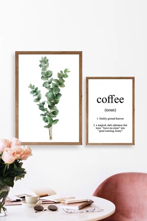 MNZ-Coffee Corner Eucalyptus Coffee Wood Frame Set - Dekorsiahome