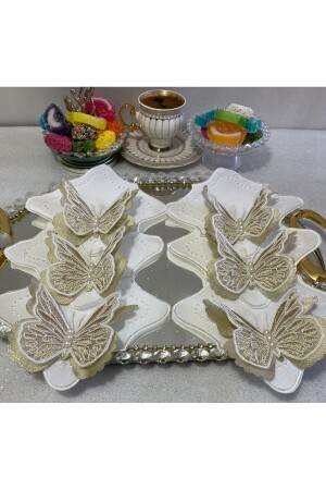 MNZ-Coffee Side Napkin-coffee Side Presentation Napkin-tray Presentation Napkin-coffee Serving Napkin-6 قطع - Lady Rio
