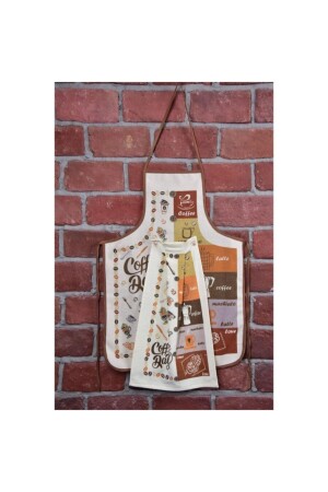 مقعد مطبخ من نوع MNZ-Coffee V1 ومكنسة حمية من نوع من المطبخ ومكنسة المطبخ مع 100% قطن مقاوم للماء TS. 96. 93. 13. - Tekstil Sepeti