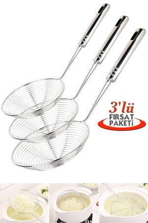 طازجة من الفولاذ MNZ-Colander بطاطس زيت النباتات طازجة منقشة الفخامة الخدمة مجموعة المطبخ الأسلاك اللادل طازجة - Rosemor