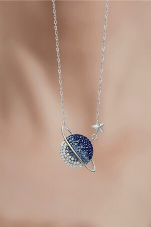 MNZ-Color Transition Planet Saturn Model قلادة مع 925 سلسلة فضية من ستيرلينغ GS-GG-01 - Bilsen Store