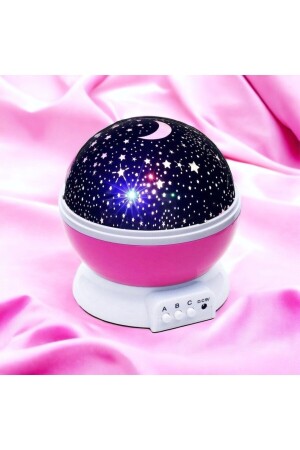 MNZ-Colorful Starry Rotating Sky Projection Night Light مصباح الوردي 1112 - Lamp