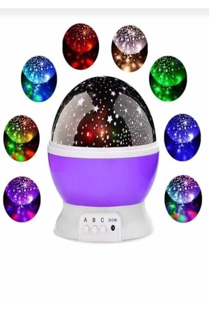 MNZ-Colorful Starry Sky Projection Night Light - ELBA54546 الوردي - ELBA