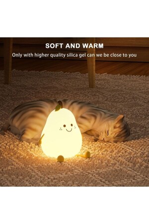 MNZ-Colorful Usb Rechargeable Pear Night Light - السيليكون - هدية - ضوء ليلي للأطفال - Benimolmali