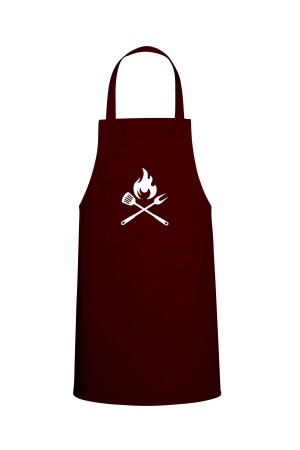 MNZ-Cook Custom Printed Chef Kitchen Apron Claret Red TTMO0502 - Tasarım Trend